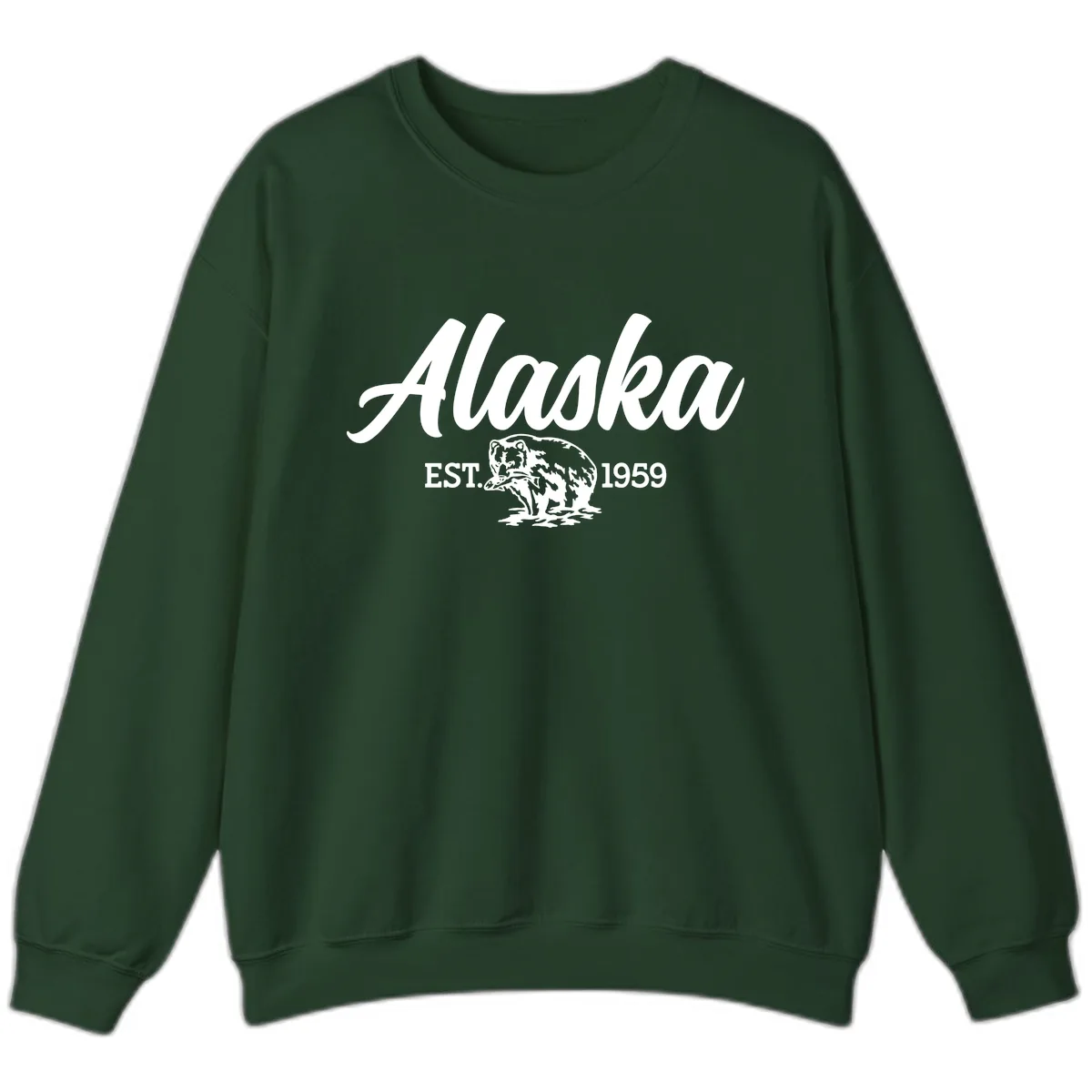 Alaskan Bear Established 1959 Sweatshirt in Forest Green