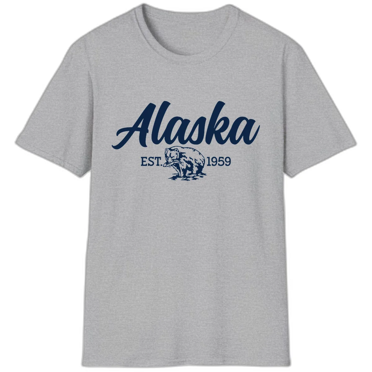 Alaskan Bear Established 1959 T-Shirt in Sport Grey