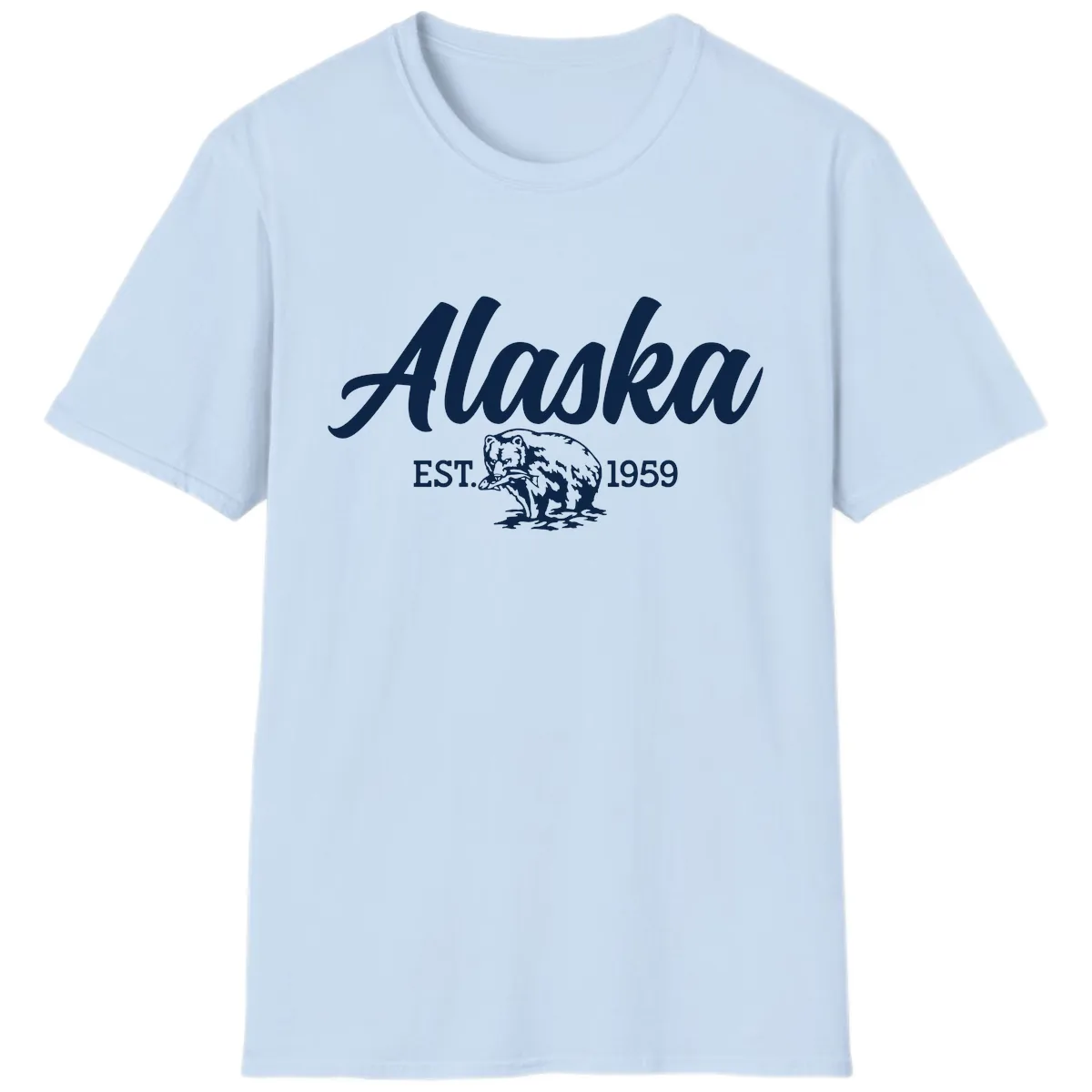 Alaskan Bear Established 1959 T-Shirt in Light Blue