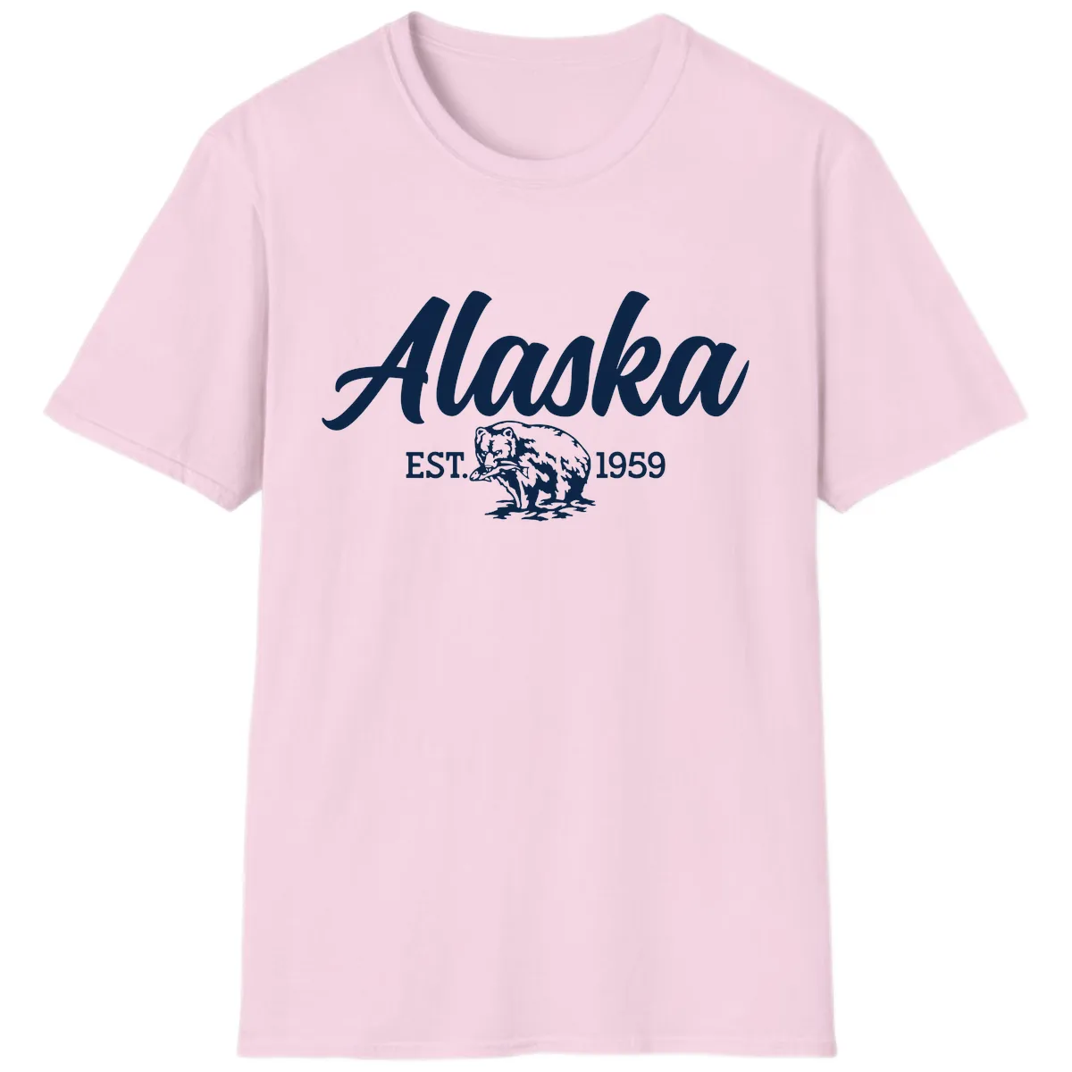 Alaskan Bear Established 1959 T-Shirt in Light Pink