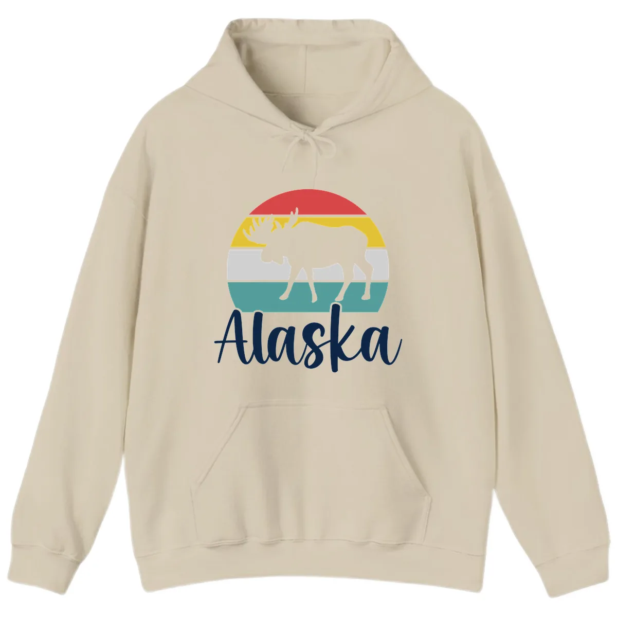 Moose Mountain Stripes Alaska Hoodie in Sand