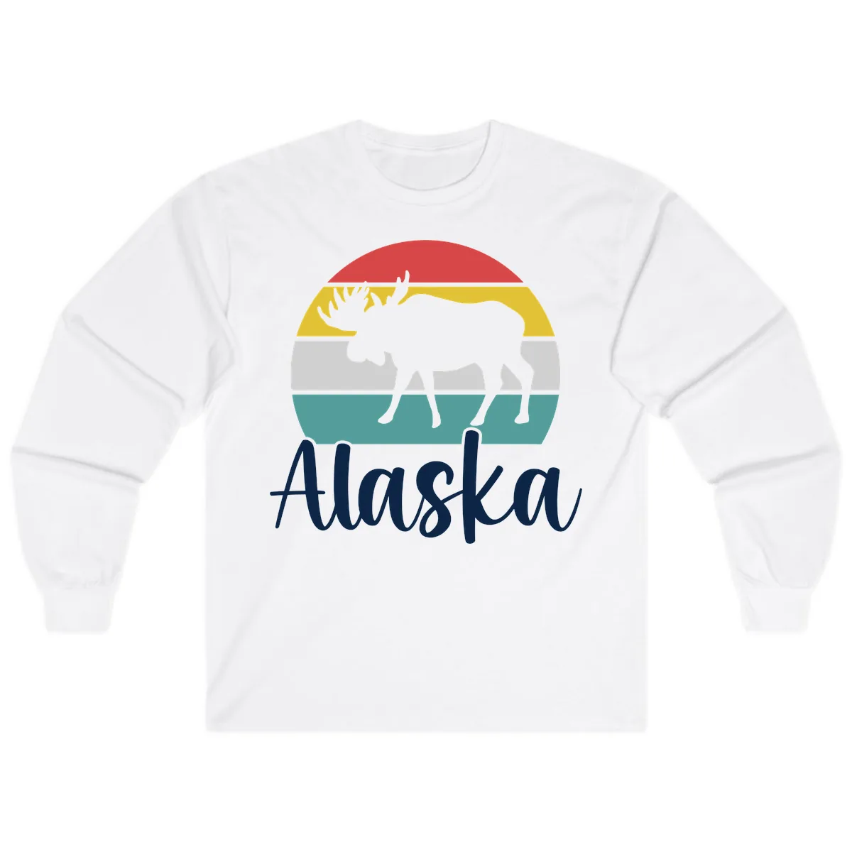Moose Mountain Stripes Alaska Long Sleeve in White