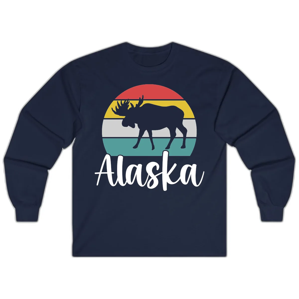 Moose Mountain Stripes Alaska Long Sleeve in Navy