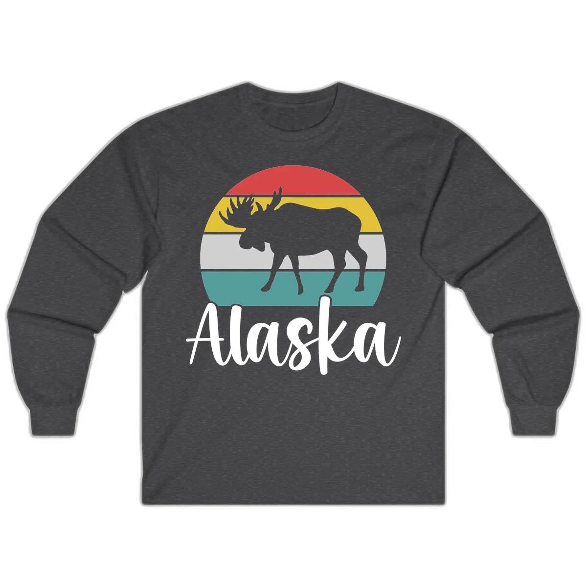 Moose Mountain Stripes Alaska Long Sleeve in Dark Heather