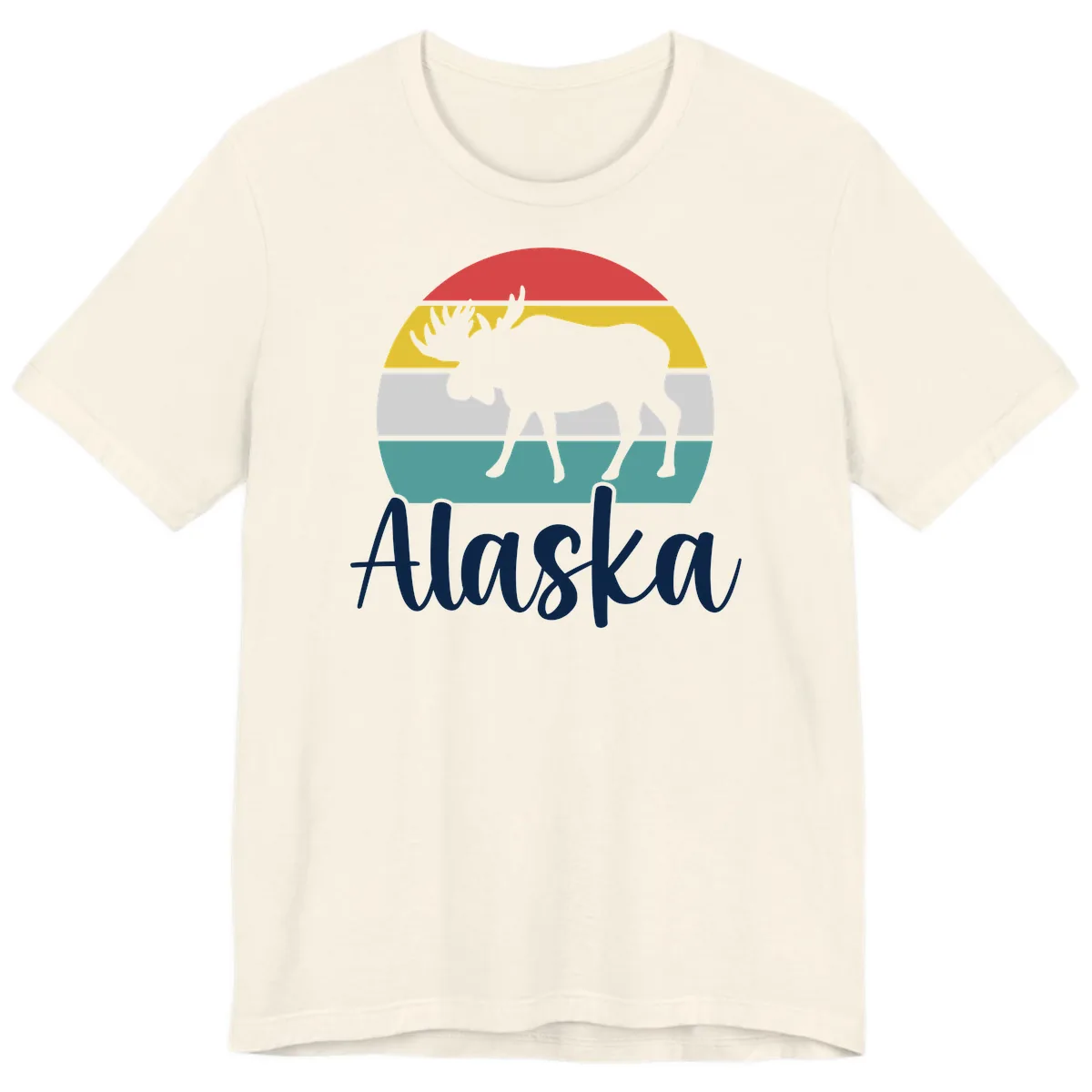 Moose Mountain Stripes Alaska Premium T-Shirt in Natural
