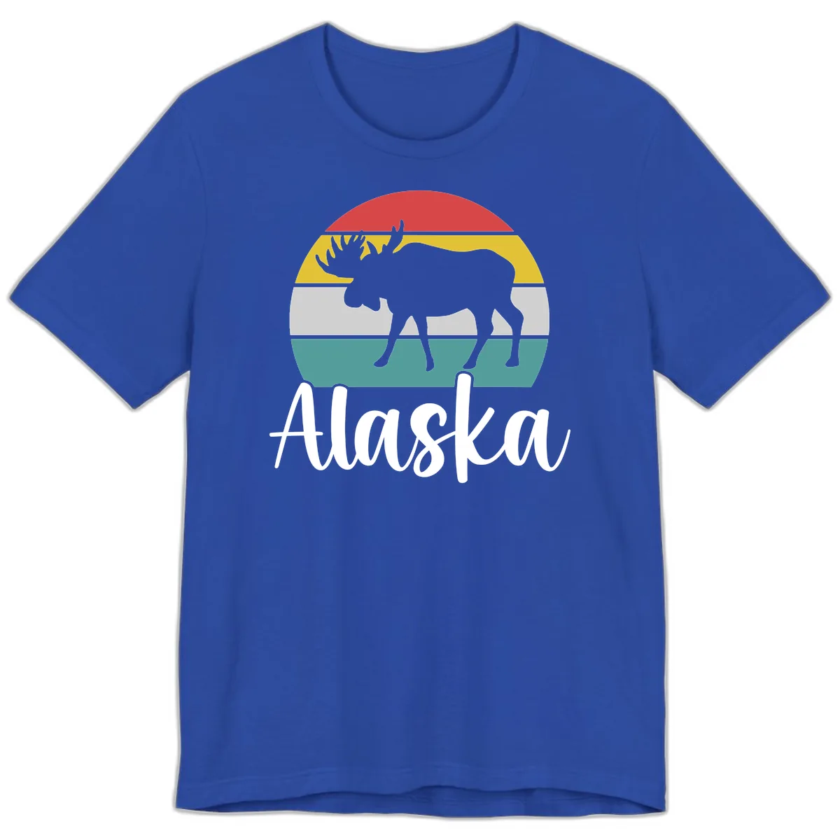 Moose Mountain Stripes Alaska Premium T-Shirt in True Royal