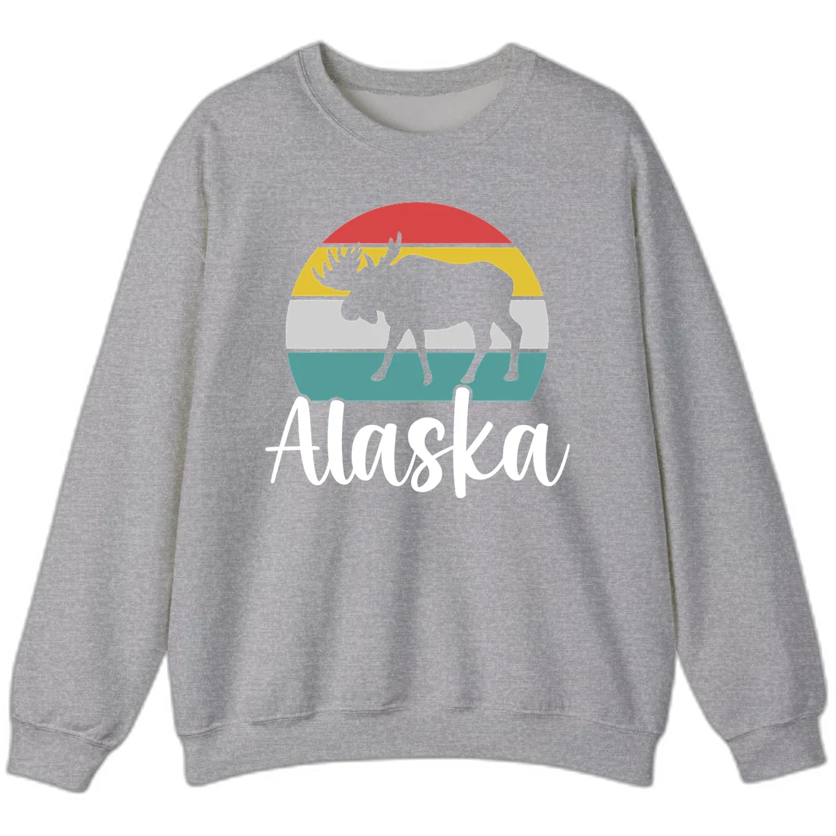 Moose Mountain Stripes Alaska Sweatshirt in Sport Grey