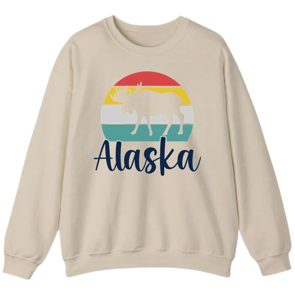 Moose Mountain Stripes Alaska Sweatshirt in Sand