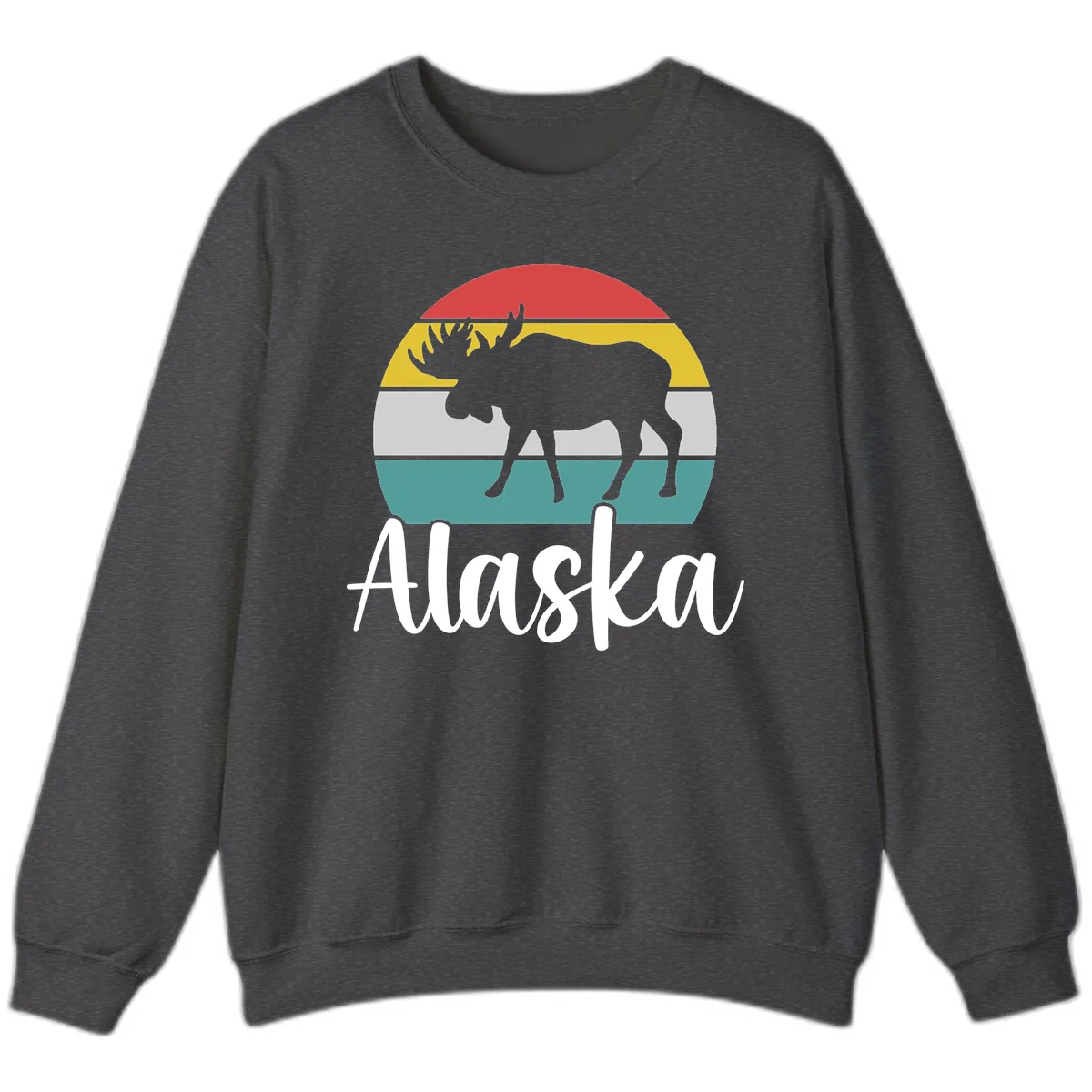 Moose Mountain Stripes Alaska Sweatshirt in Dark Heather