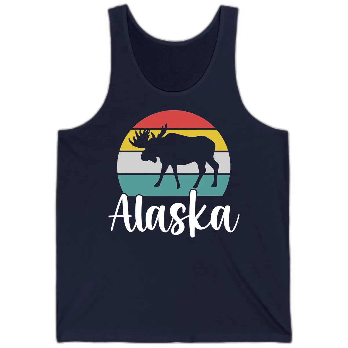 Moose Mountain Stripes Alaska Tank in Navy
