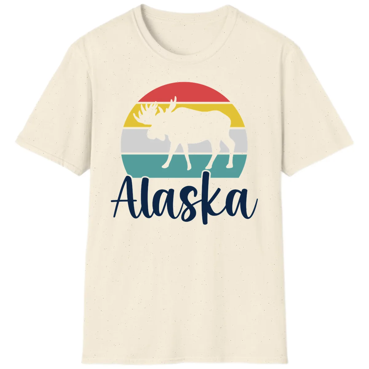 Moose Mountain Stripes Alaska T-Shirt in Natural