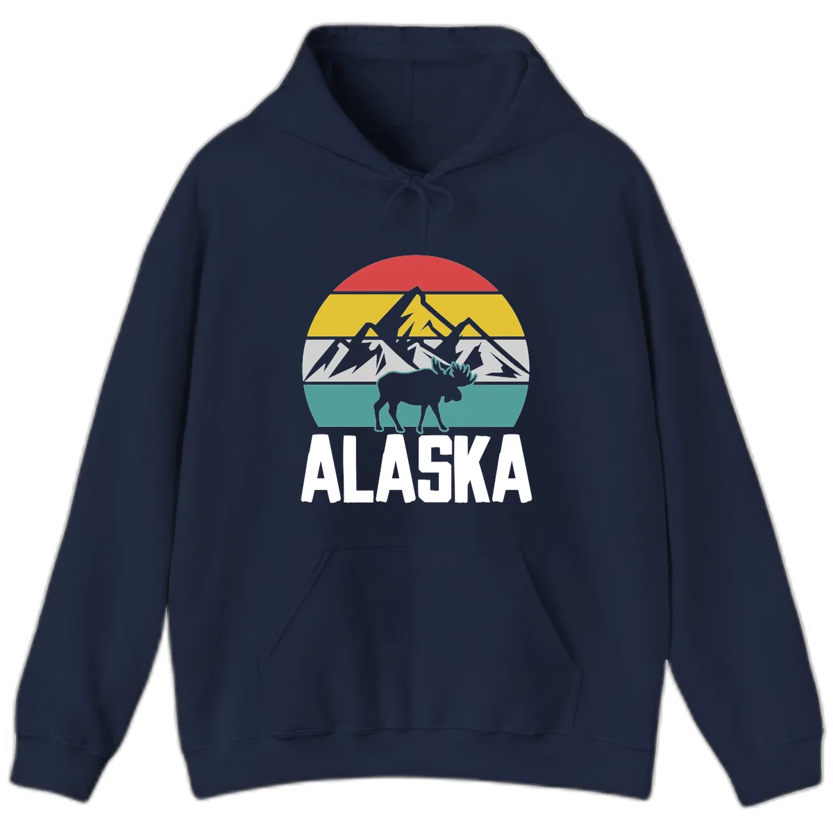 Moose Mountain Wilderness Alaska Hoodie in Navy