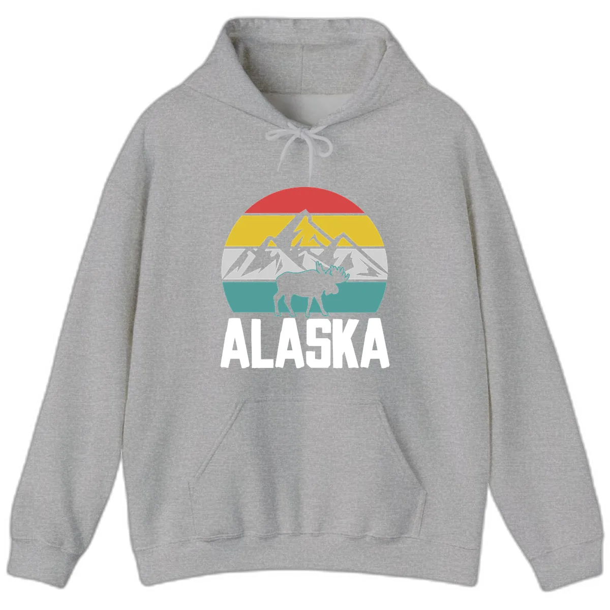 Moose Mountain Wilderness Alaska Hoodie in Sport Grey