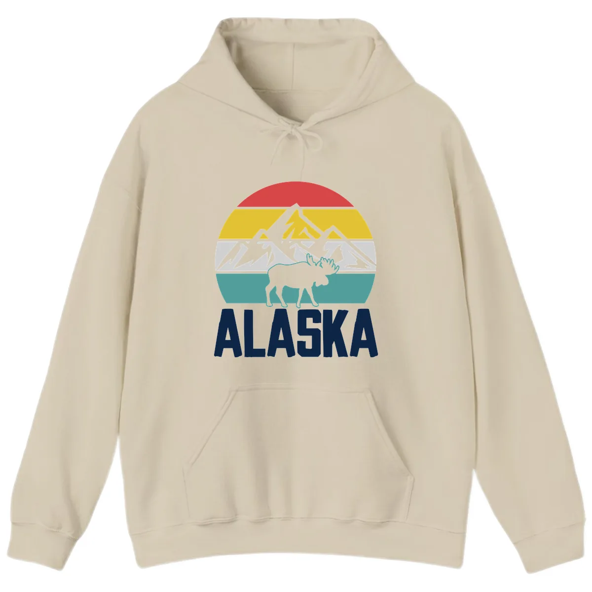 Moose Mountain Wilderness Alaska Hoodie in Sand