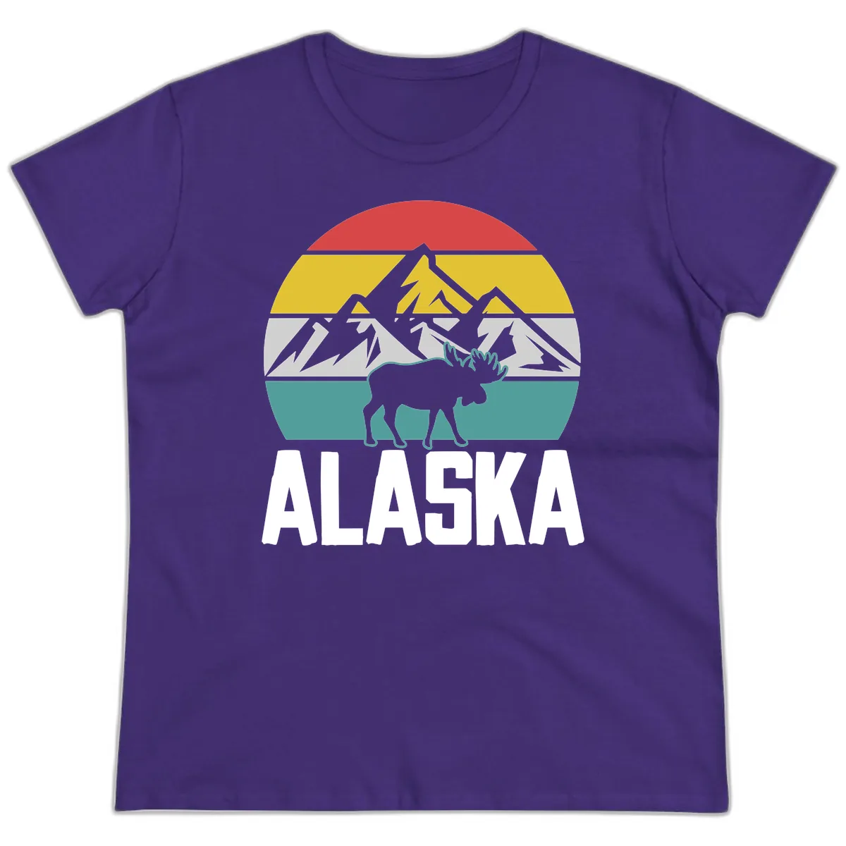 Moose Mountain Wilderness Alaska Ladies Tee in Purple