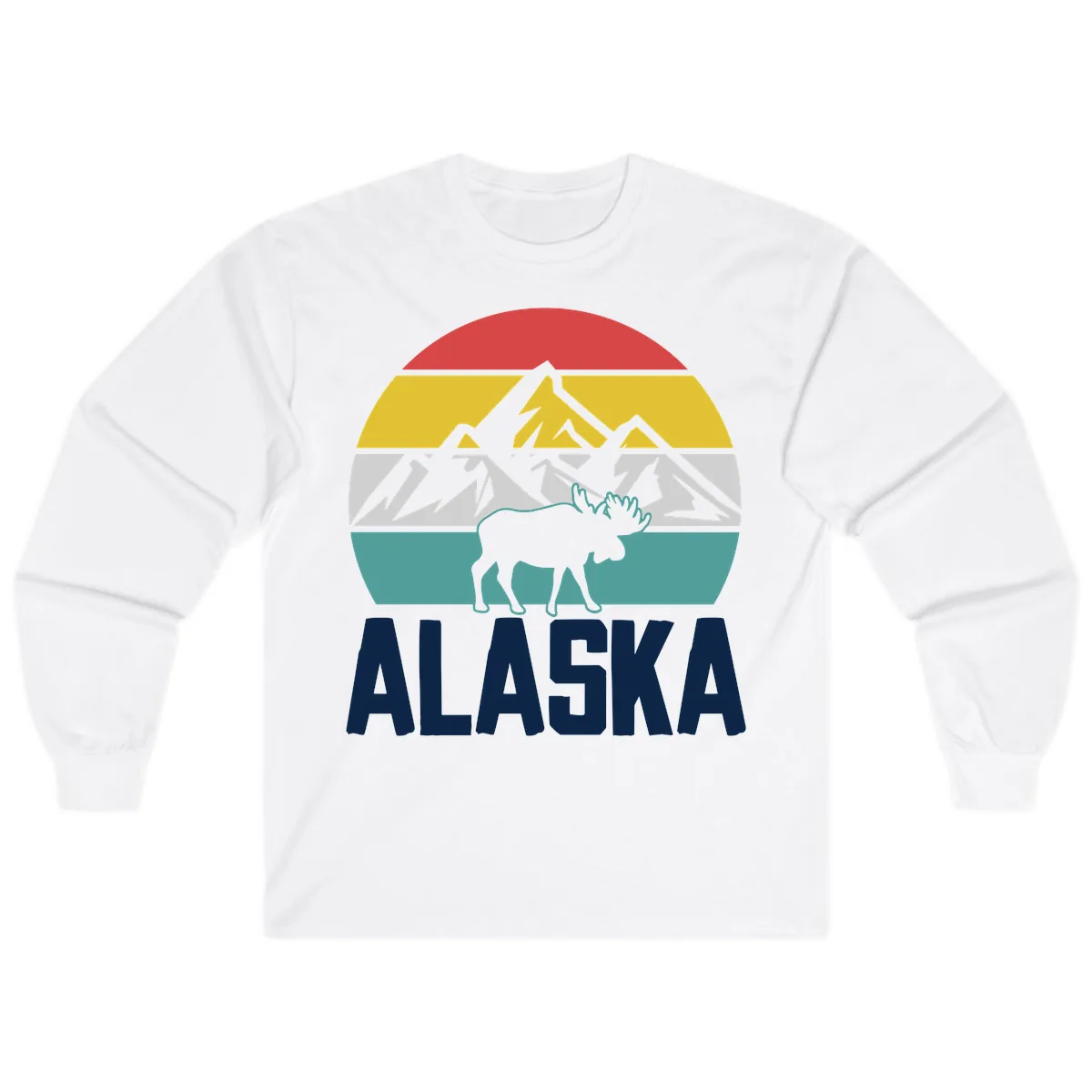 Moose Mountain Wilderness Alaska Long Sleeve in White