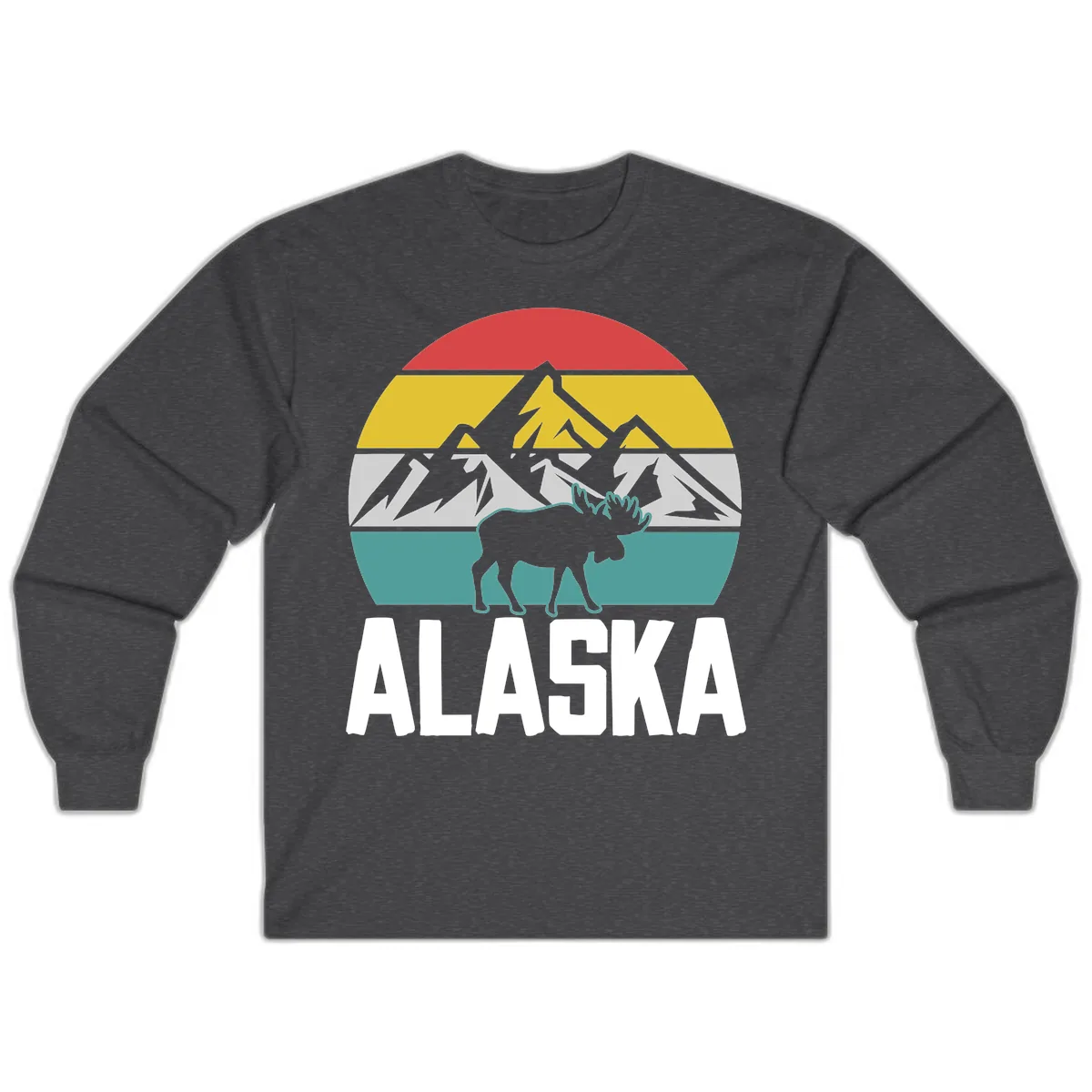 Moose Mountain Wilderness Alaska Long Sleeve in Dark Heather
