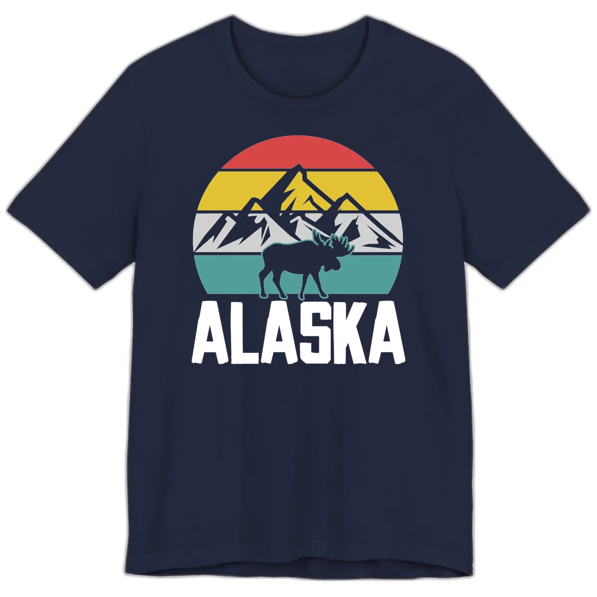 Moose Mountain Wilderness Alaska Premium T-Shirt in Navy