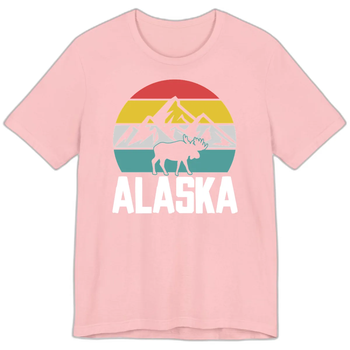 Moose Mountain Wilderness Alaska Premium T-Shirt in Pink