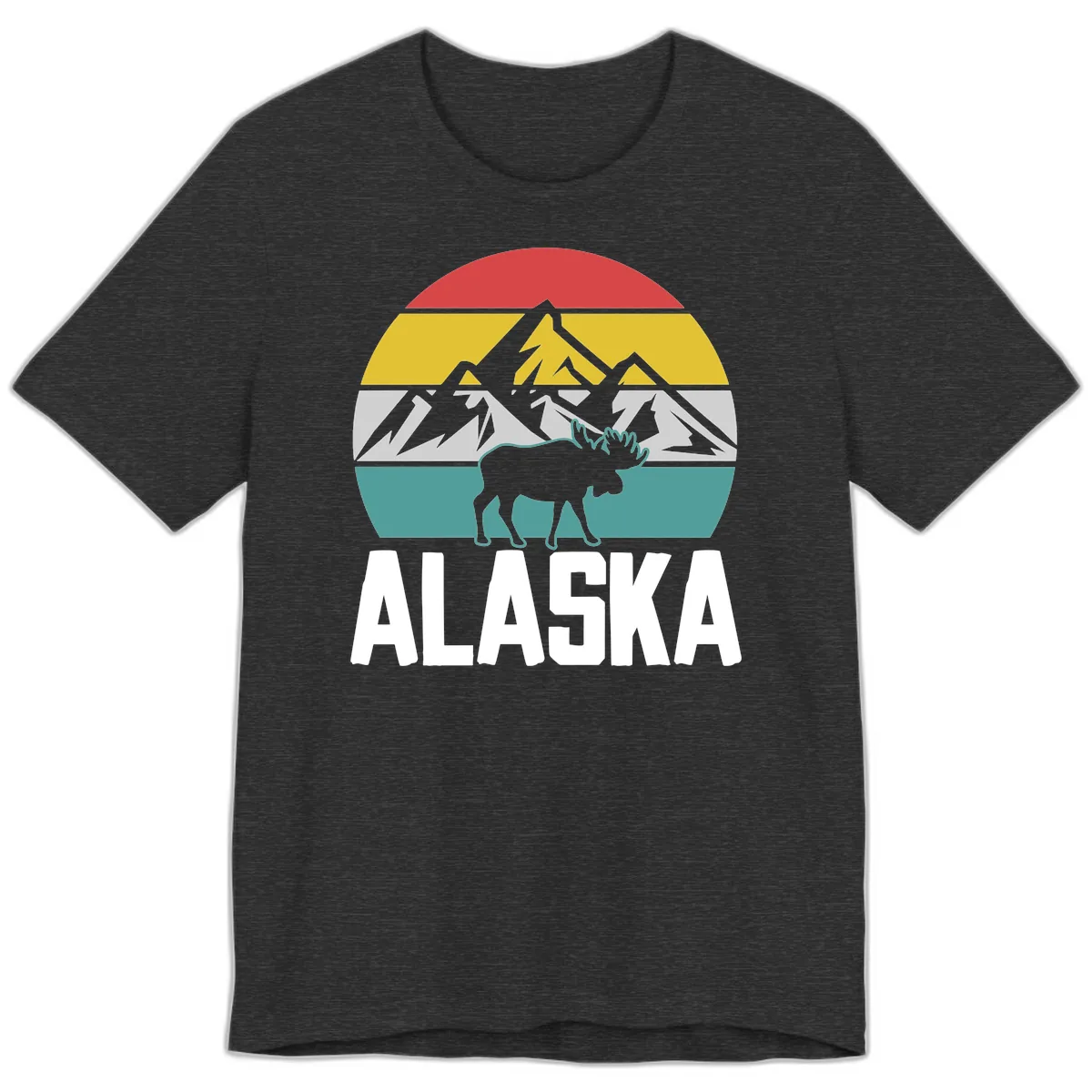 Moose Mountain Wilderness Alaska Premium T-Shirt in Dark Grey Heather