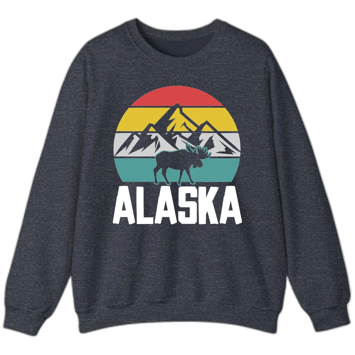 Moose Mountain Wilderness Alaska Sweatshirt in Heather Sport Dark Navy