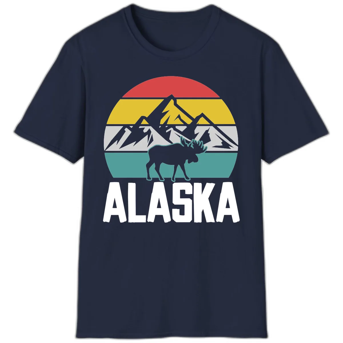 Moose Mountain Wilderness Alaska T-Shirt in Navy