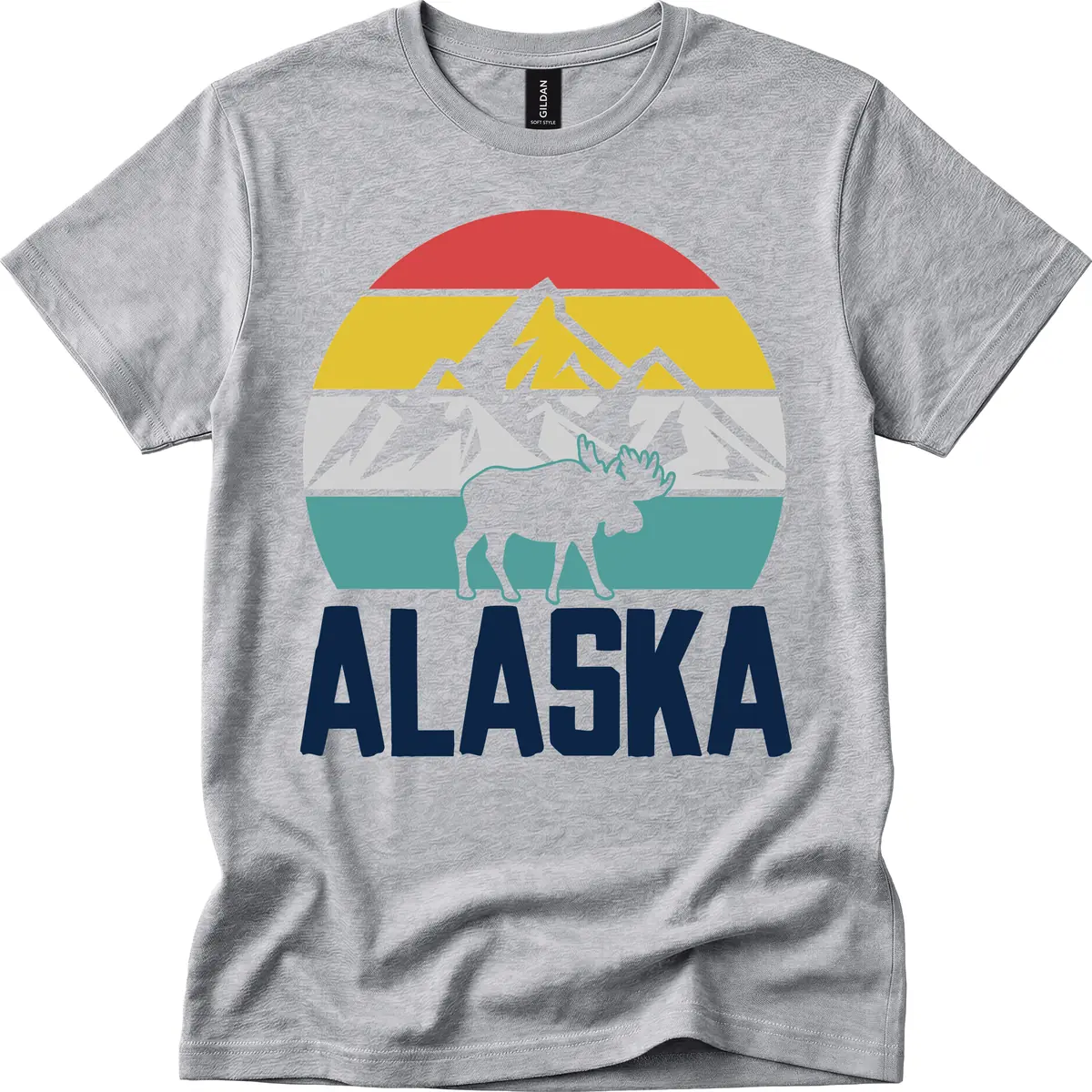 Moose Mountain Wilderness Alaska T-Shirt in Sport Grey
