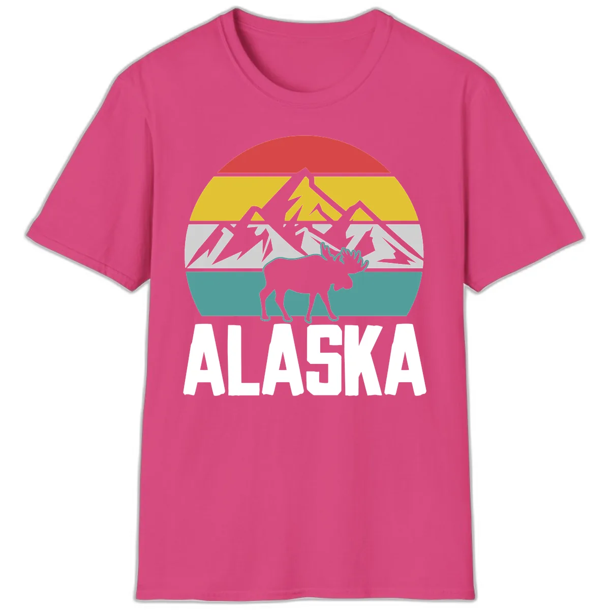 Moose Mountain Wilderness Alaska T-Shirt in Heliconia