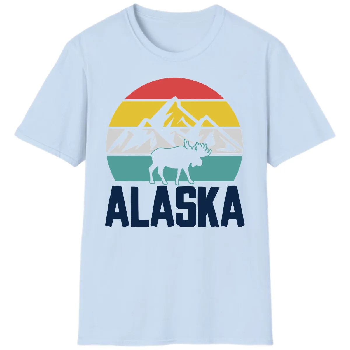 Moose Mountain Wilderness Alaska T-Shirt in Light Blue