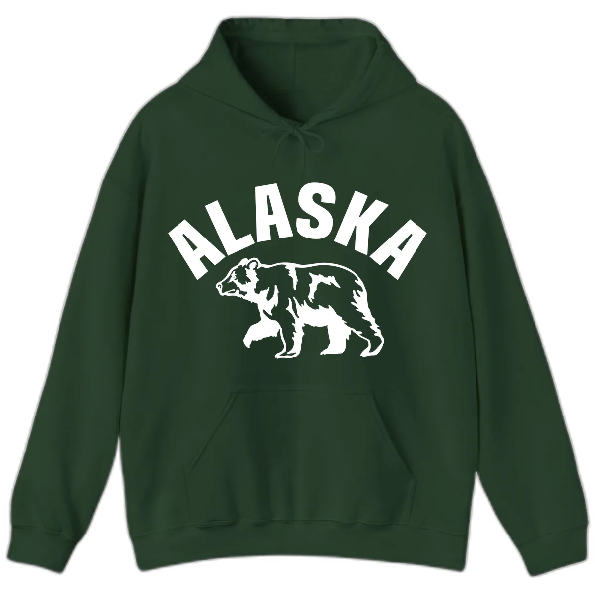 Alaska Bear Wildlife Cruise Design Hoodie in Forest Green