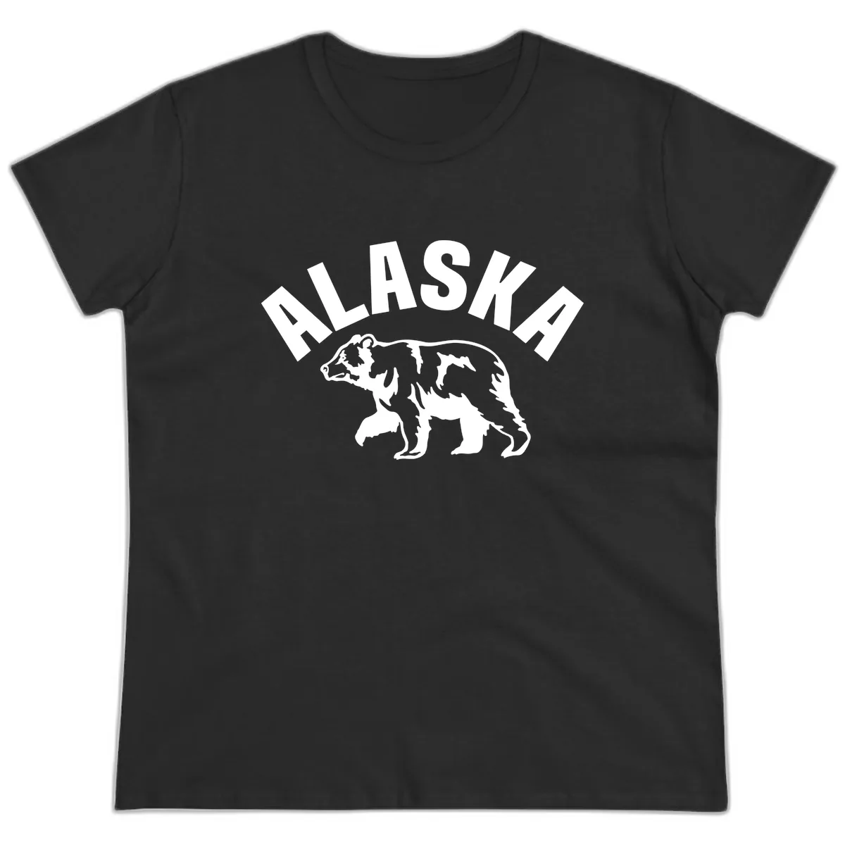 Alaska Bear Wildlife Cruise Design Ladies Tee in Black