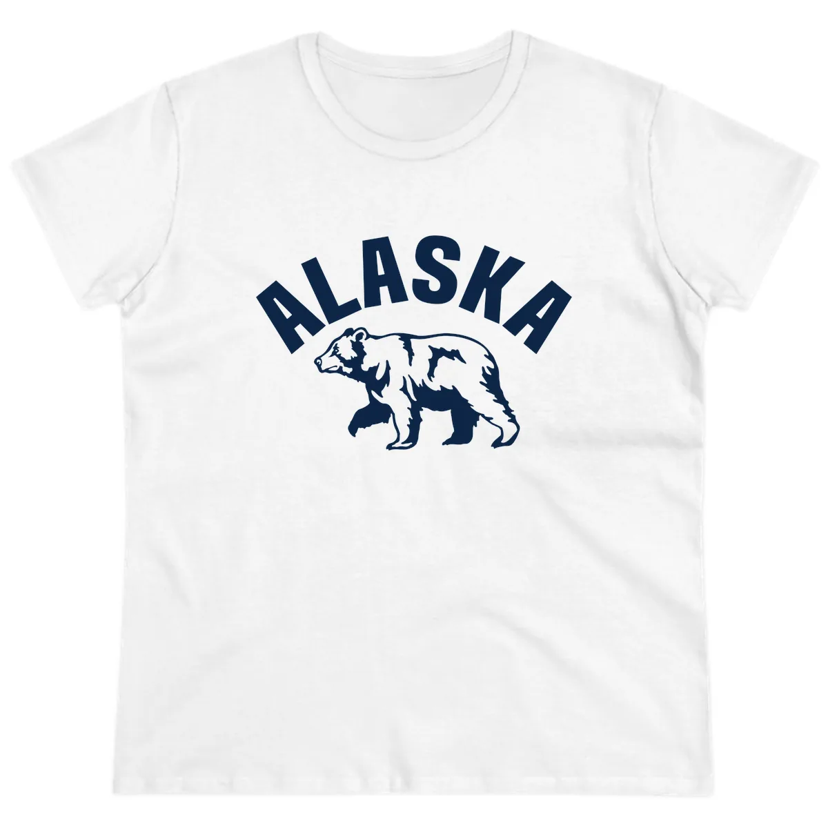 Alaska Bear Wildlife Cruise Design Ladies Tee in White