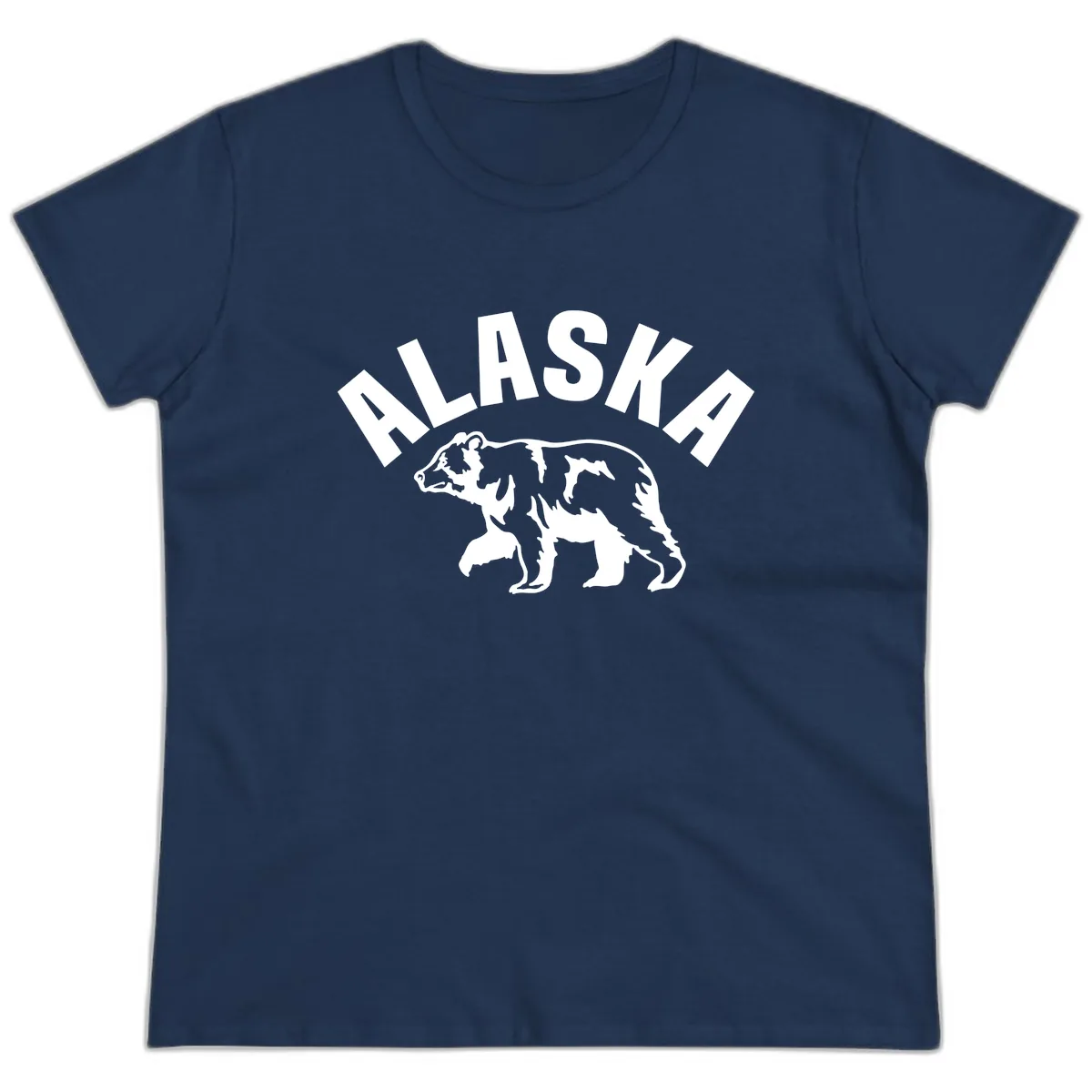 Alaska Bear Wildlife Cruise Design Ladies Tee in Navy