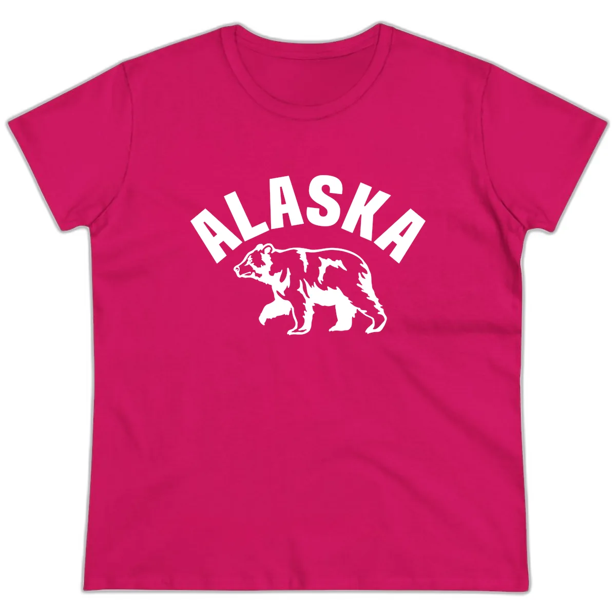 Alaska Bear Wildlife Cruise Design Ladies Tee in Heliconia
