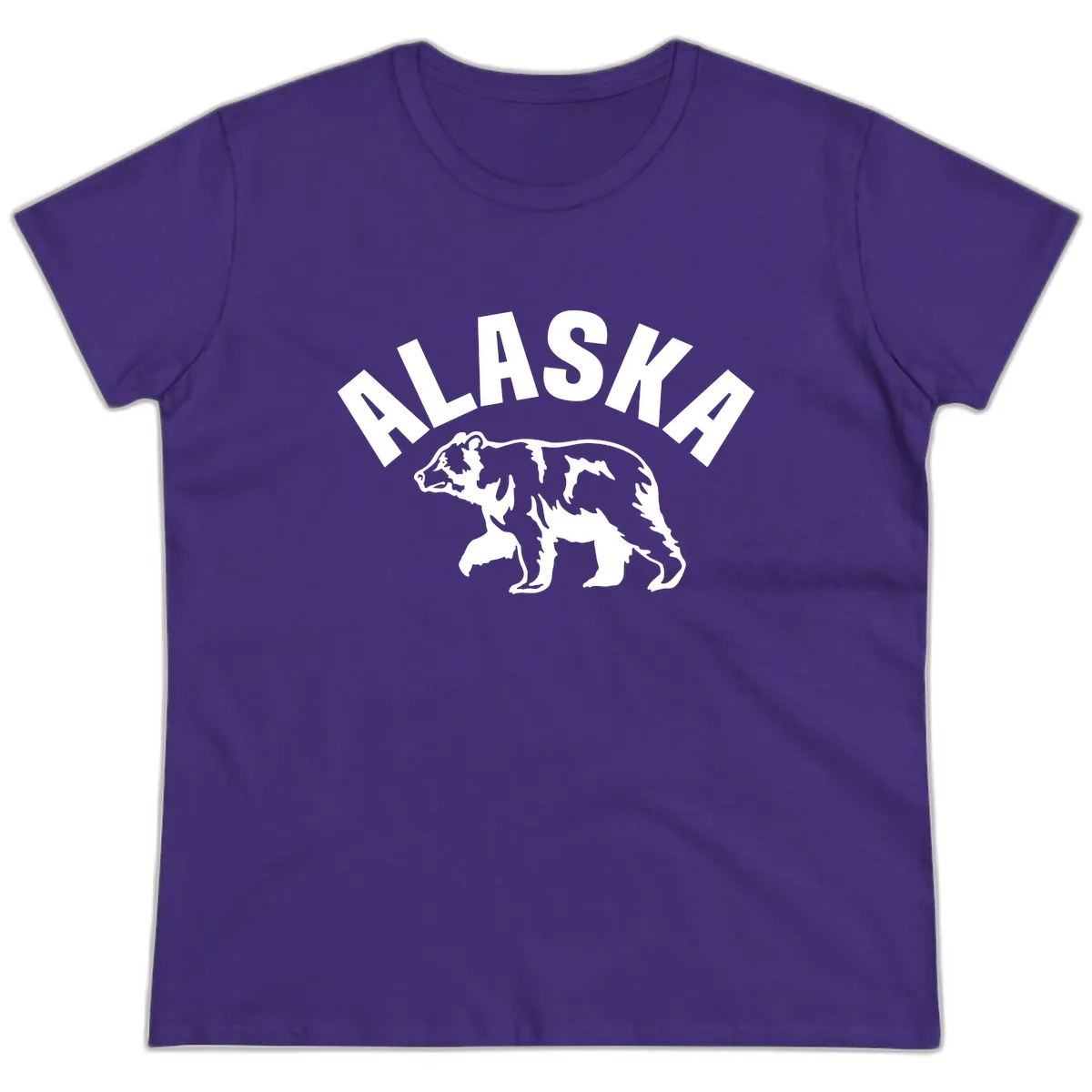 Alaska Bear Wildlife Cruise Design Ladies Tee in Purple