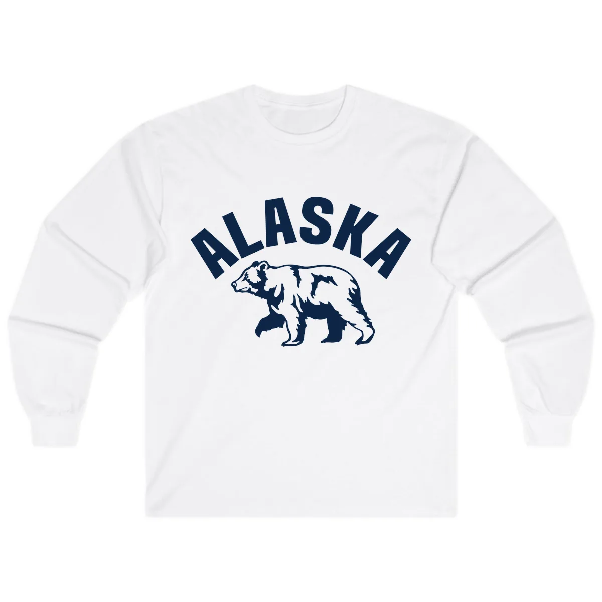 Alaska Bear Wildlife Cruise Design Long Sleeve in White