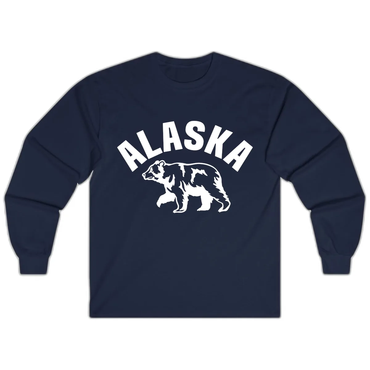 Alaska Bear Wildlife Cruise Design Long Sleeve in Navy