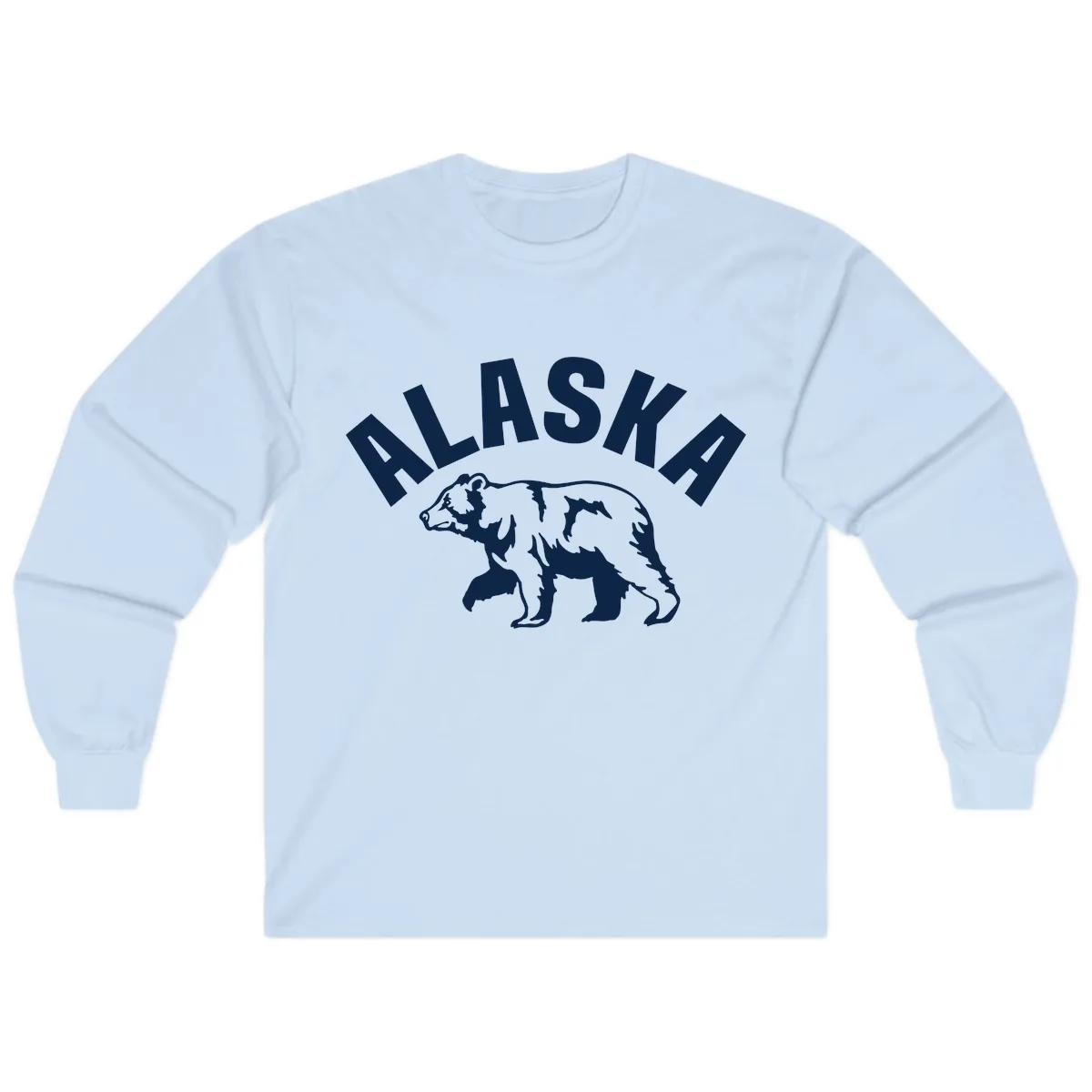 Alaska Bear Wildlife Cruise Design Long Sleeve in Light Blue