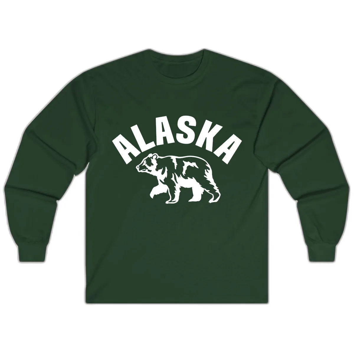 Alaska Bear Wildlife Cruise Design Long Sleeve in Forest Green