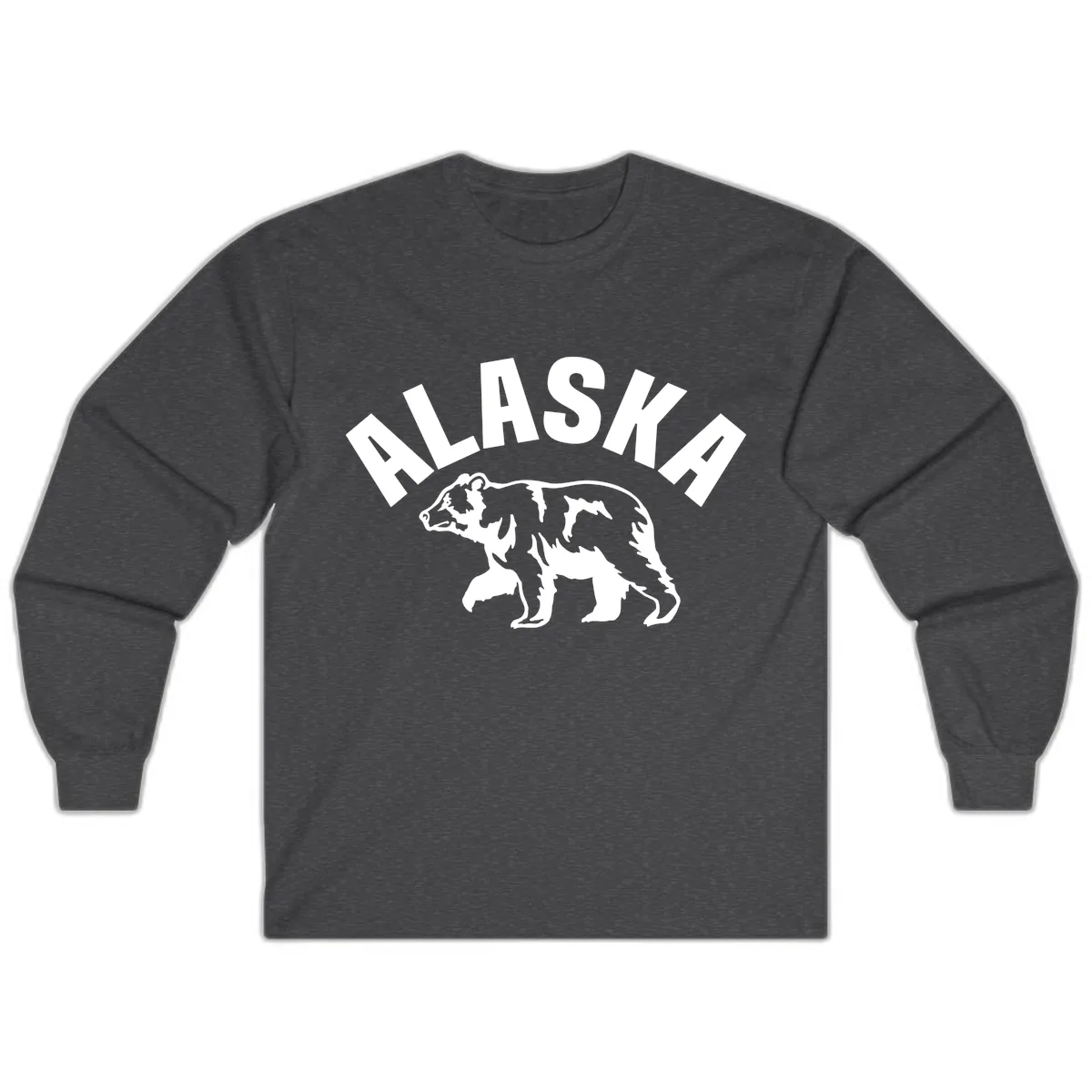 Alaska Bear Wildlife Cruise Design Long Sleeve in Dark Heather