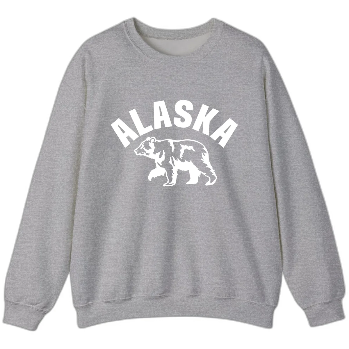 Alaska Bear Wildlife Cruise Design Sweatshirt in Sport Grey