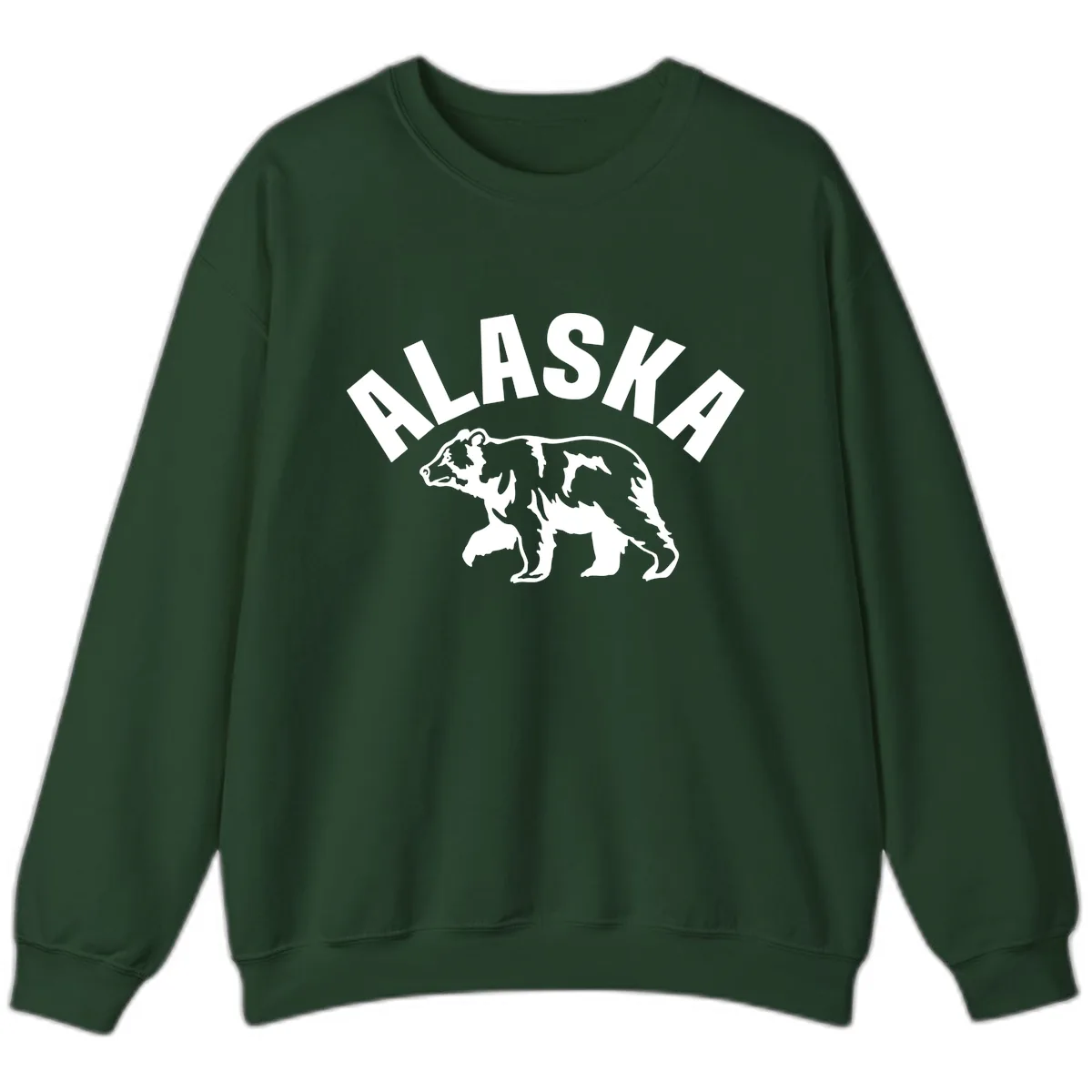 Alaska Bear Wildlife Cruise Design Sweatshirt in Forest Green