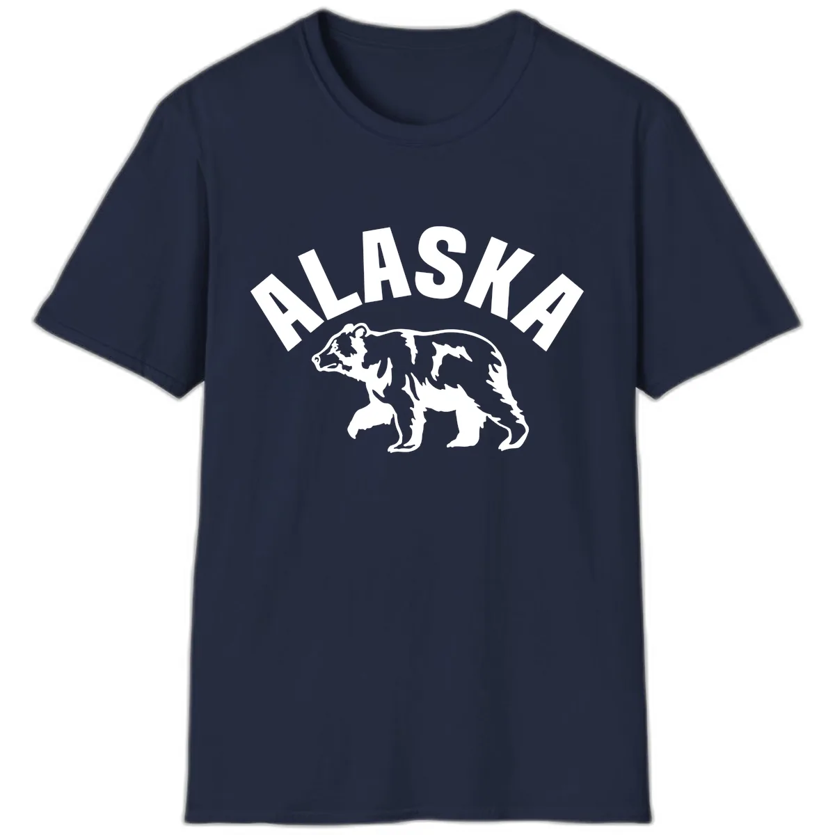 Alaska Bear Wildlife Cruise Design T-Shirt in Navy