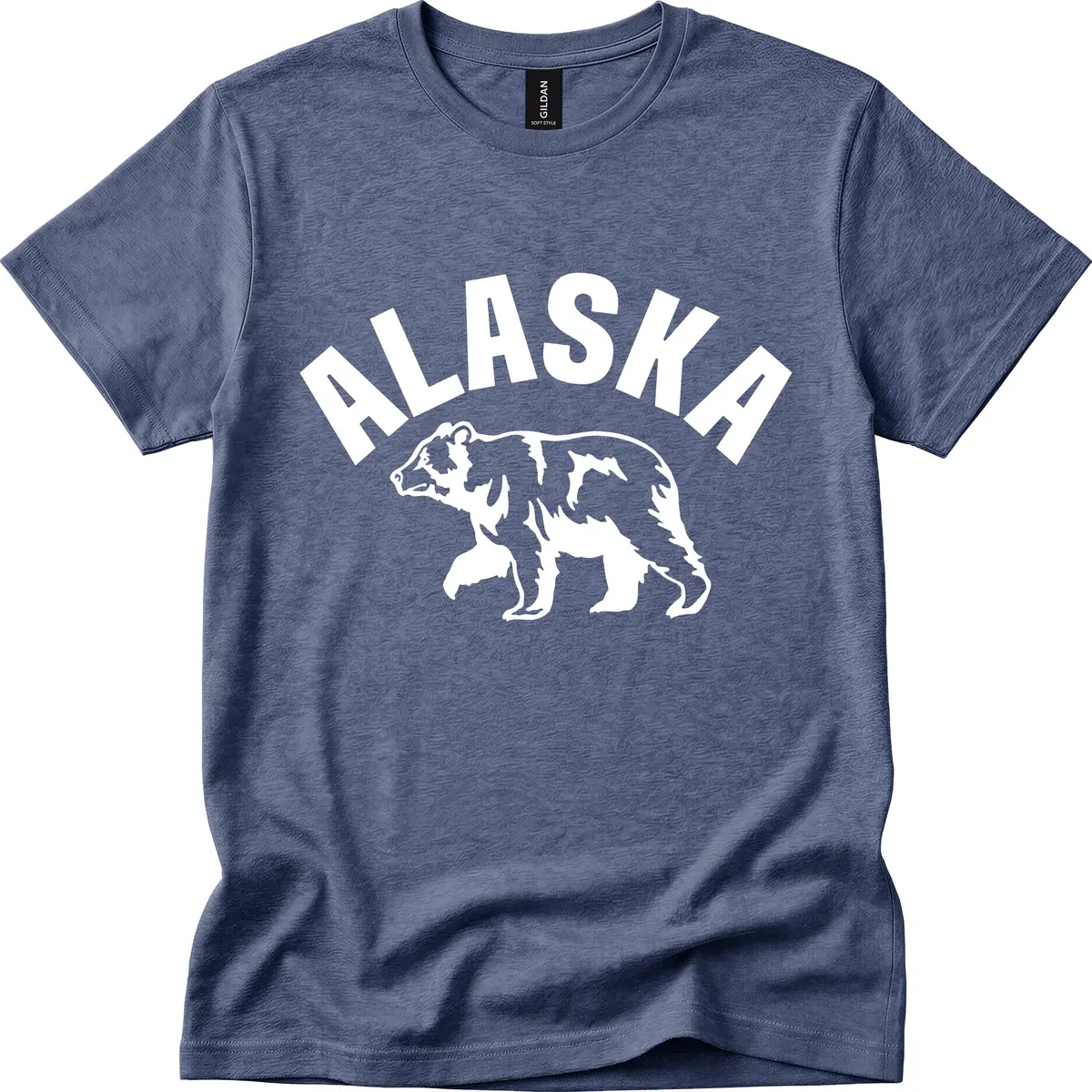 Alaska Bear Wildlife Cruise Design T-Shirt in Heather Navy