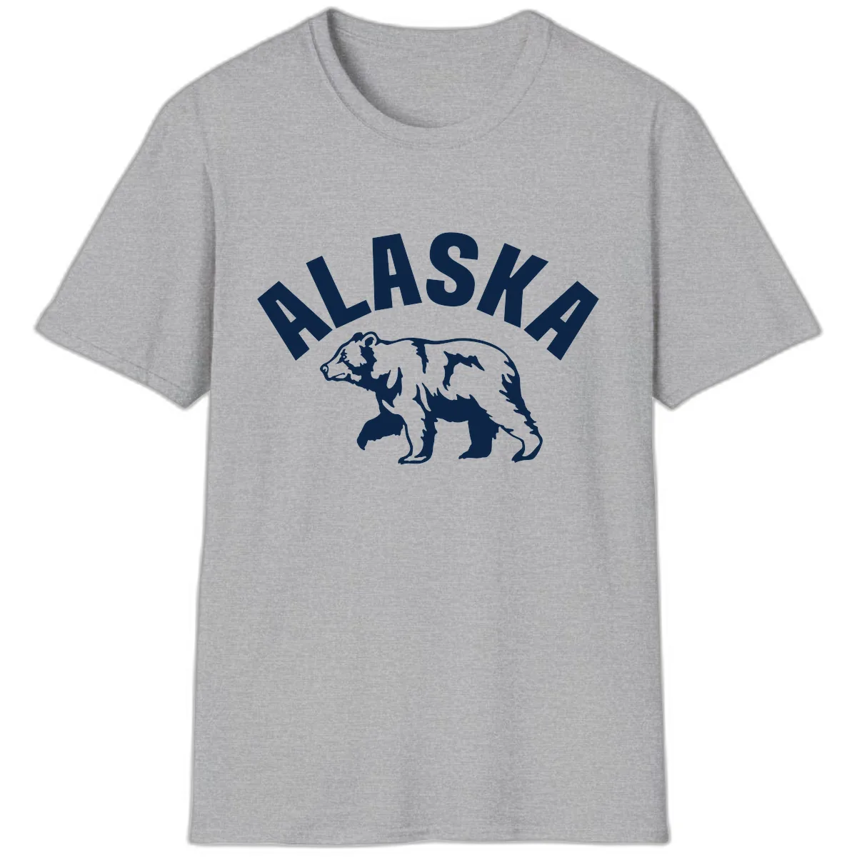 Alaska Bear Wildlife Cruise Design T-Shirt in Sport Grey