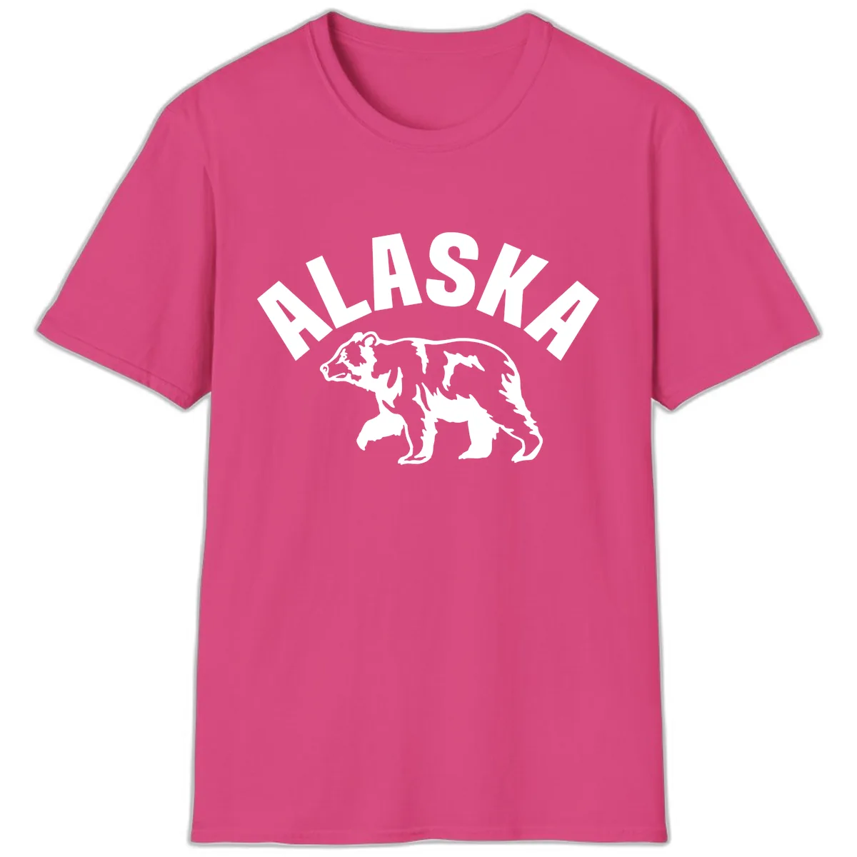Alaska Bear Wildlife Cruise Design T-Shirt in Heliconia
