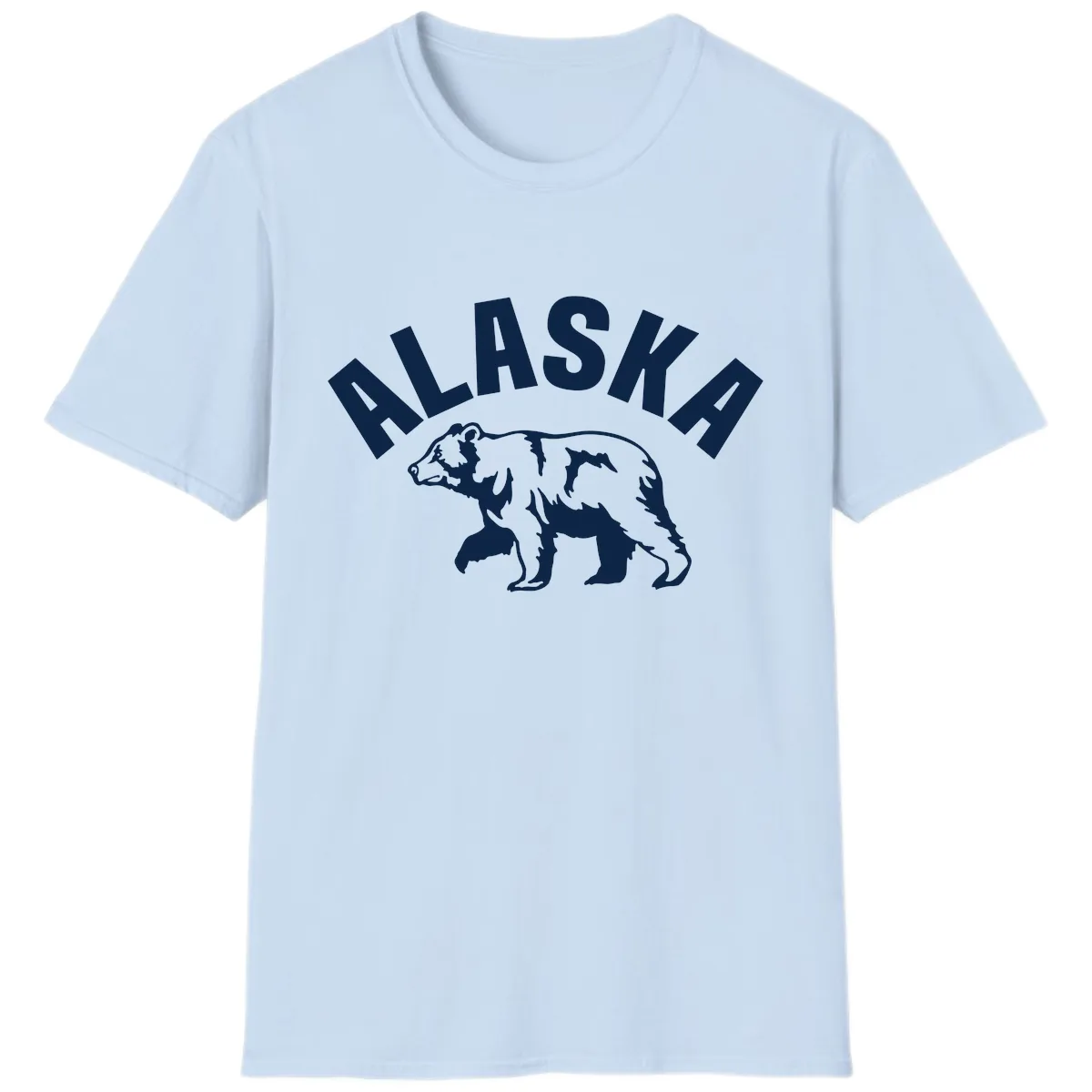 Alaska Bear Wildlife Cruise Design T-Shirt in Light Blue