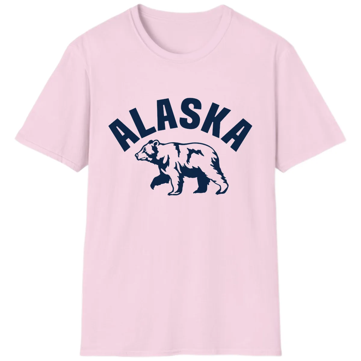 Alaska Bear Wildlife Cruise Design T-Shirt in Light Pink