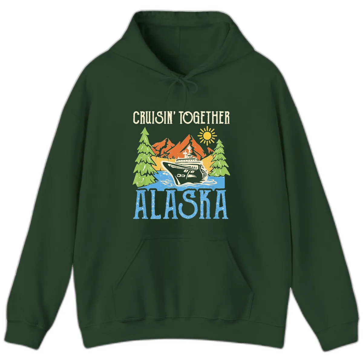 Cruisin' Together Alaska Hoodie in Forest Green