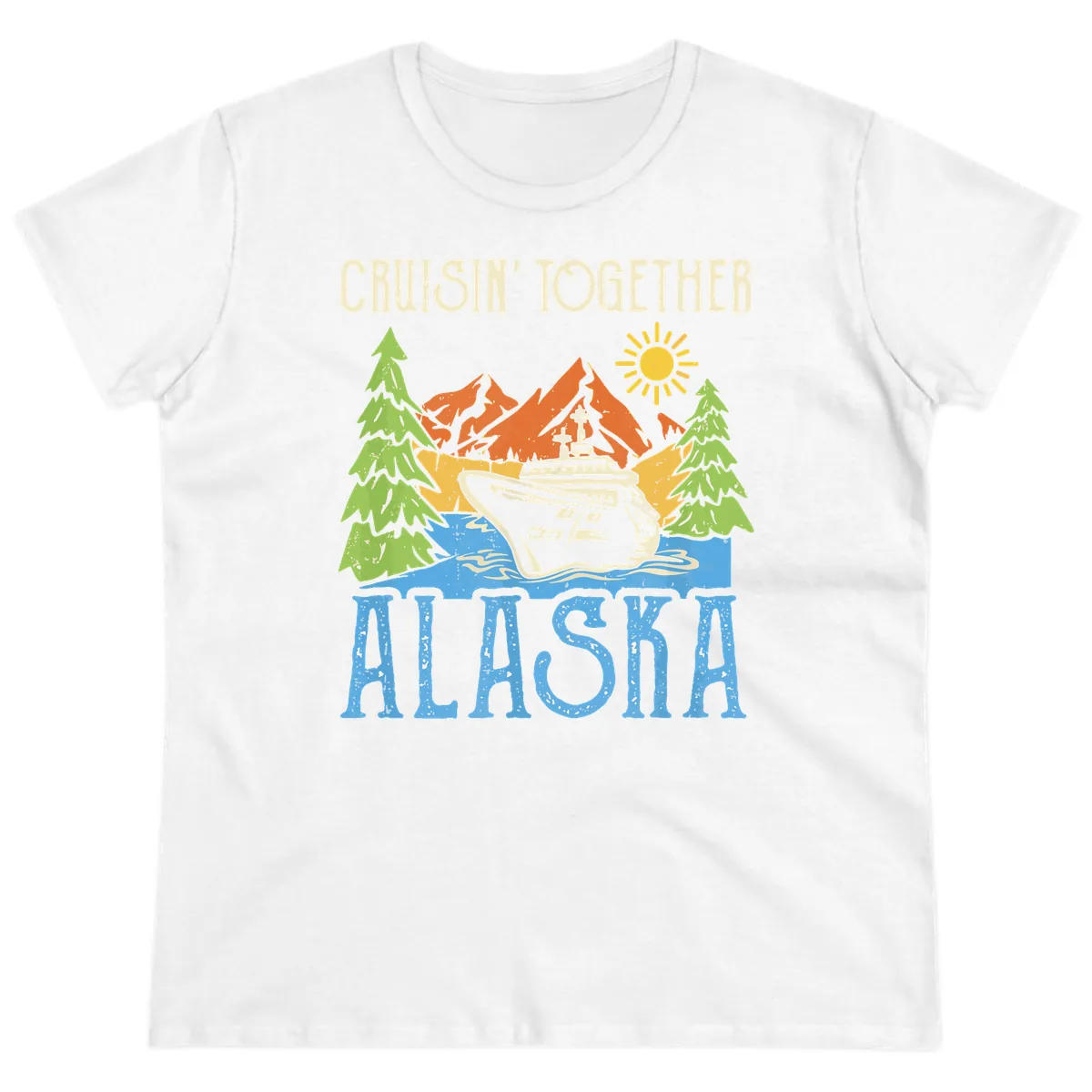 Cruisin' Together Alaska Ladies Tee in White